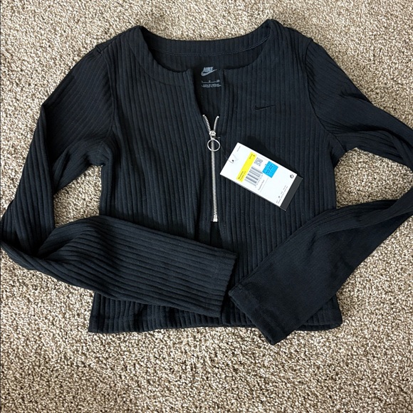 Nike Black Ribbed Zip Jacket - Picture 4 of 4